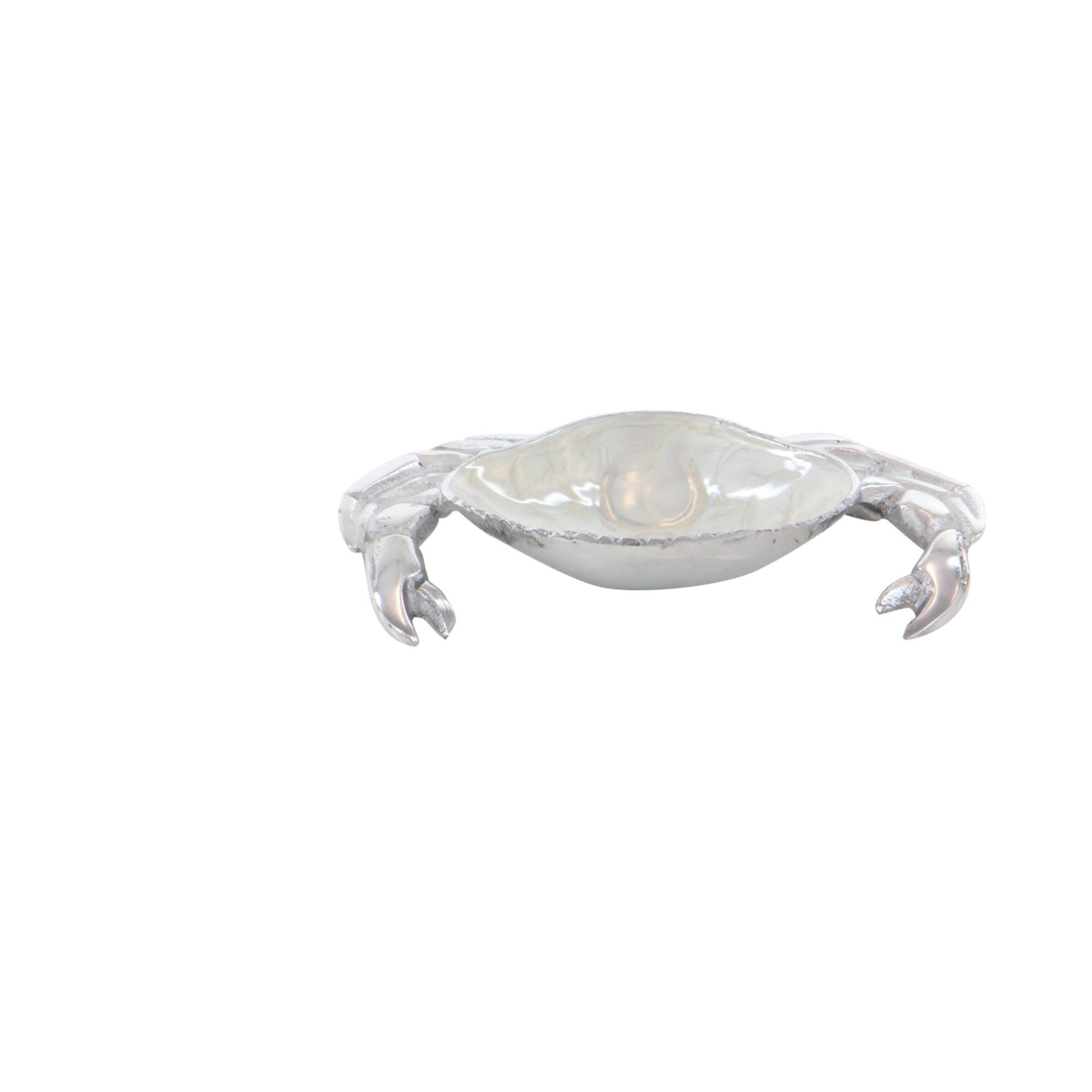 Set of 3 Silver Aluminum Coastal Serving Bowl, 8" x 1"